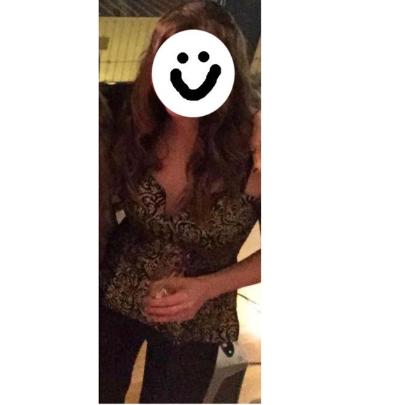 Gold and black shimmery top - Picture 3 of 3